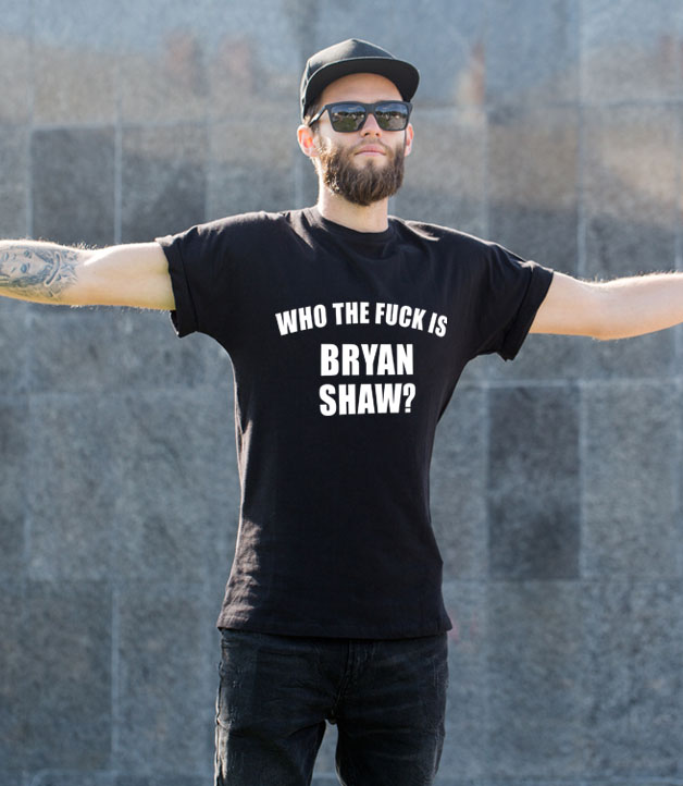 mens who the fuck is bryan shaw tee